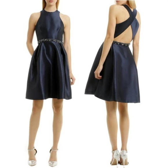 Monique Lhuillier Dresses & Skirts - ML Monique Lhuillier We Belong Together A-Line Cocktail Dress Navy Size 2